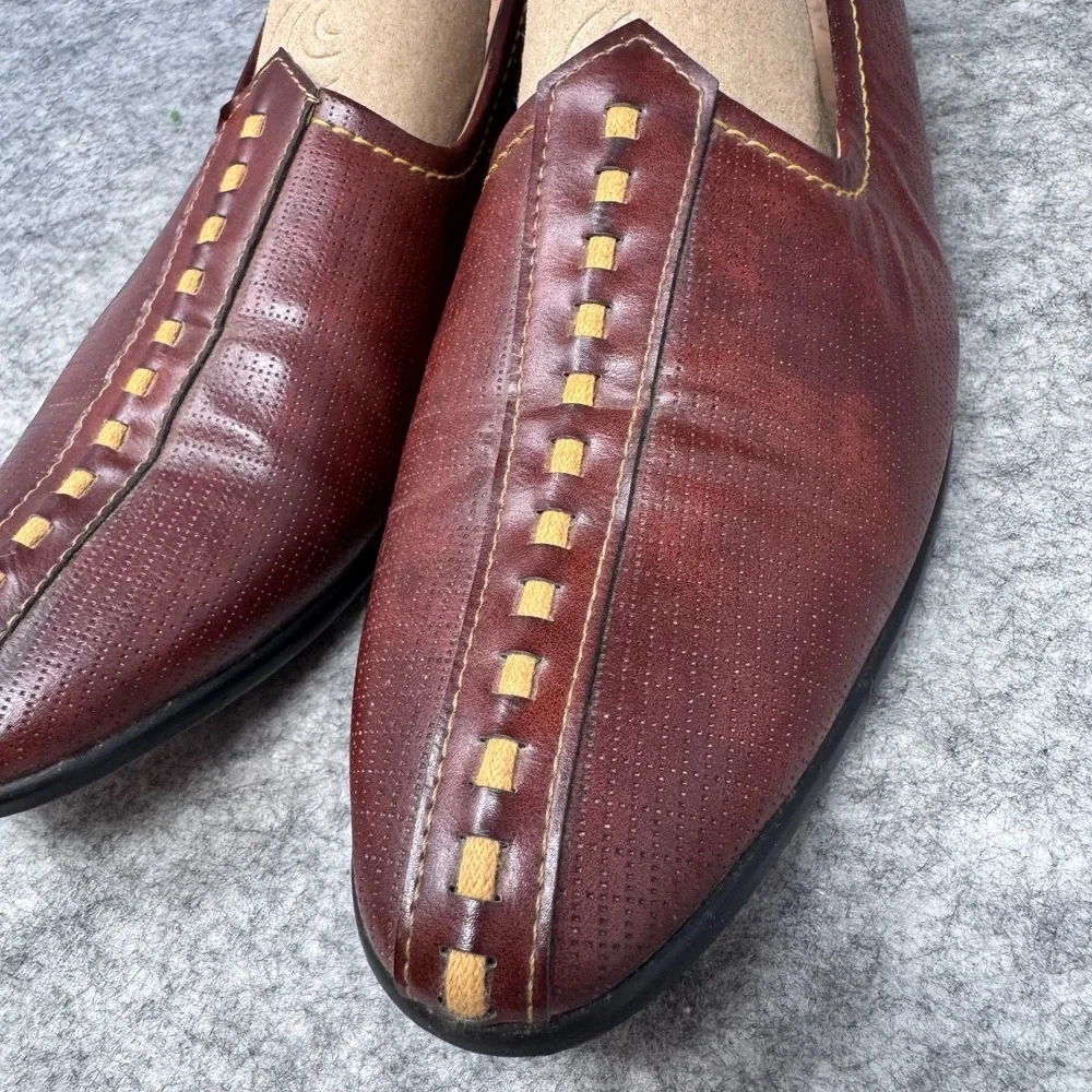 Indian Mojari Jutti Shoes Mens US Sz 10 Handmade Ethnic Leather Loafers Advick